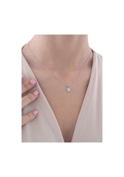 Nochediamond 0,15 Karat Baget Pırlanta Kolye-612