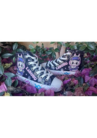 Scarpe Magiche Labubu Sneaker Kız Çocuk Ayakkabı 31-35 Numara Arası Işıksızdır Siyah