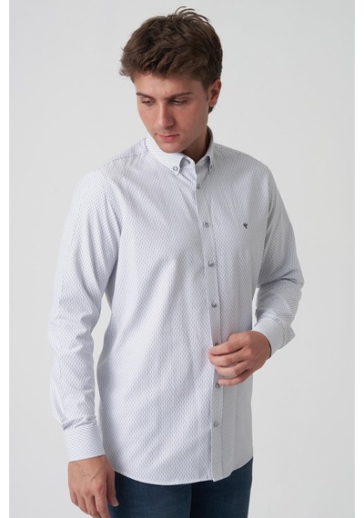 White Stone Alcobaça G2506 Slim Fit Gömlek Desenli Desenli Çok Renkli
