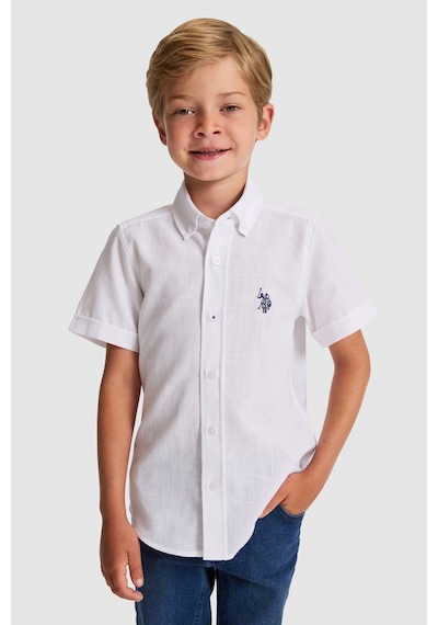 U.S. Polo Assn. U.s. Polo Assn. Erkek Çocuk Beyaz Gömlek Kısa Kollu 50326122-vr013