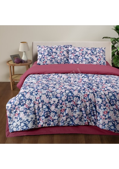 4 Adet Mf Mavi Home %100 Pamuk Çift Kişilik Nevresim Takımı Pretty Çok Renkli