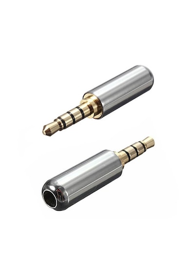 3.5mm Stereo Jak 3 Pin 4 Boğumlu Metal Konnektör - Lehim Tipi Gri
