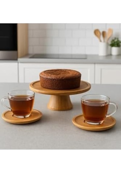 Bambu Çay Tabağı Altlığı, Yuvarlak, Kahverengi, Elde Yıkama, Bulaşık Makinesi Kullanımına Uygun Değil, 10 X 10 Cm, 6 Parça 1