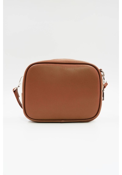 Hüvendo Küçük Boy Crossbody Çapraz Askılı Kadın Omuz Çantası Taba Taba