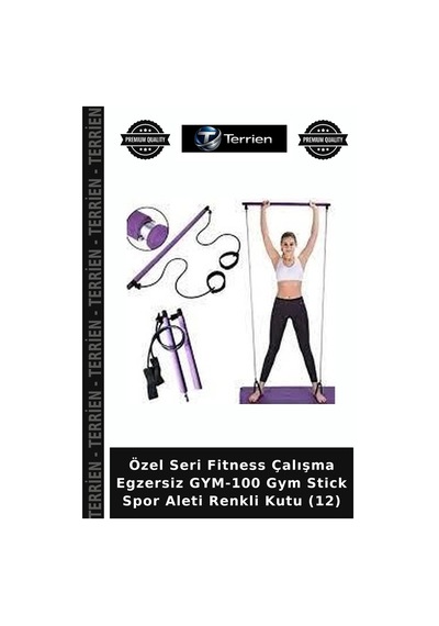 Özel Seri Fitness Çalışma Egzersiz Gym-100 Gym Stick Spor Aleti Renkli Kutu 12