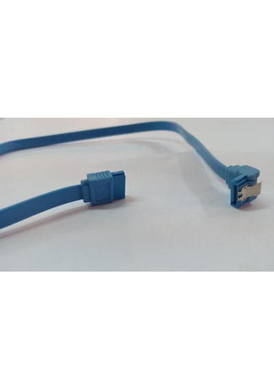 Sata Data Kablo - Klipsli - 90 Derece - 50 Cm - Mavi
