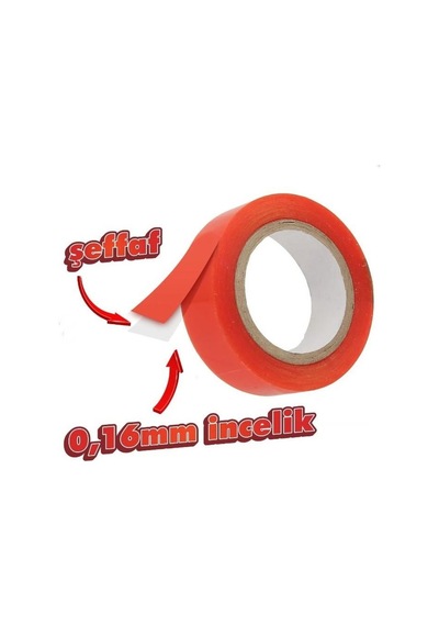 Çift Taraflı Polyester Bant 140 Derece Isıya Dayanıklı15mmx5mt- 0,16mm İncelik