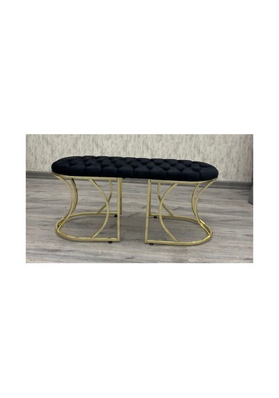 Bench Puf Bank İkili Bench Siyah Gold