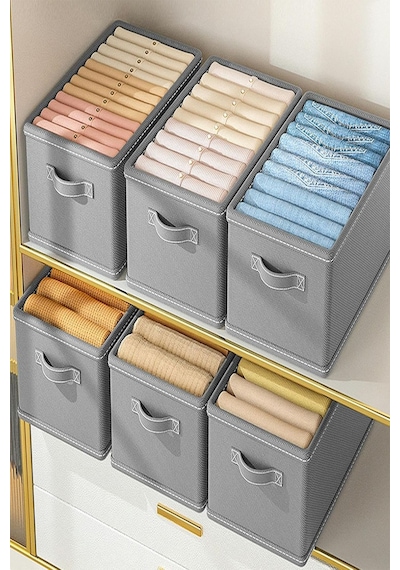 Adarya Home 4 Adet Dolap İçi Kıyafet Saklama Organizeri 45x25x20cm Gri