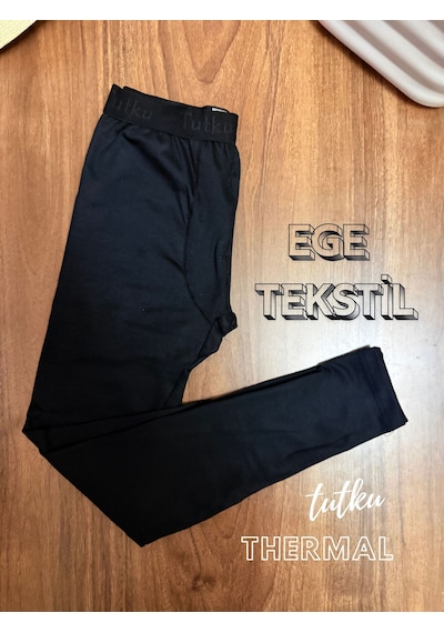 Tutku 0125 Erkek Termal Tayt İçlik Kışlık Tek Alt SiYAH