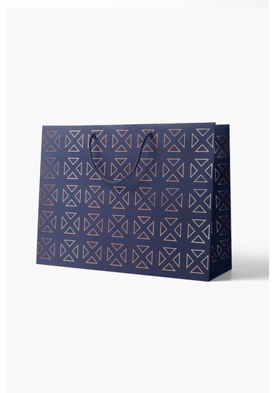 AkalBatu Small 3,3 Desi Klasik Seri Kraft Çanta 37 x 25 x 11 CM 25'li - Lacivert