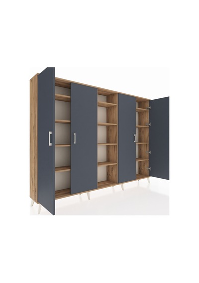 Arges Dolap 12 Raflı 4 Kapaklı 220x30x163 Çam-antrasit/çam Antrasıt/atlas Çam - Atlas Çam Arges Dolap 12 Raflı 4 Kapaklı 220x30x163 Çam-antrasit/çam Antrasıt/atlas Çam - Atlas Çam