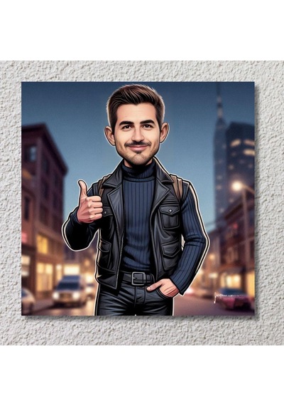 Kişiye Özel Gezgin Tasarımlı Karikatür Mdf Poster 20 X 28