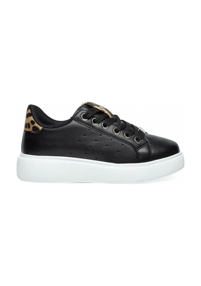 Flet 341 Siyah-kahve Kadın Spor Sneaker Siyah