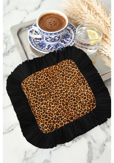 Leopar Şıklığı Saçaklı Sunum Peçetesi - Egzotik Lüks Bohem Siyah Kahverengi Bardak Altlığı Mendil Sisli Zeytin Yeşili Leopar Şıklığı Saçaklı Sunum Peçetesi - Egzotik Lüks Bohem Siyah Kahverengi Bardak Altlığı Mendil Sisli Zeytin Yeşili