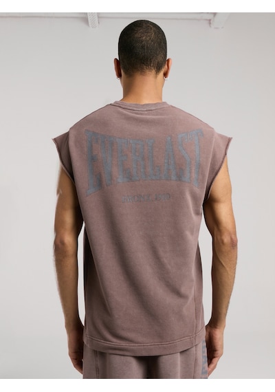 Everlast Bronx 1910 Oversize Yıkamalı Kahverengi Erkek Kolsuz Sweatshirt Kahverengi