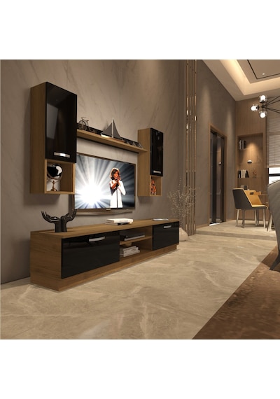 Decoraktiv Eko 5dab Mdf Dvd Tv Ünitesi Tv Sehpası Pera - Siyah