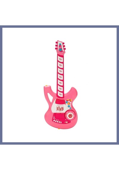 Bezos 4933 Gitar Fonk Tuşlu Askılı Pembe Sesli Dlra