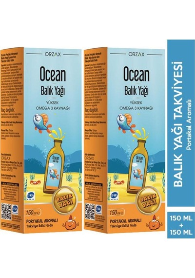 Omega 3 Portakallı Balık Yağı Şurubu 150 Ml 2 Adet