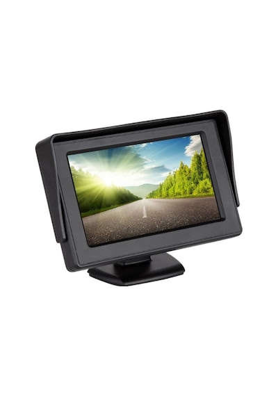 4.3" İnç Ayaklı Araç Monitörü Çift Kamera Girişli Tft Led Ekran Geri Vites Tetiklemeli Geri Görüş Kamerası Twogo Go-i430
