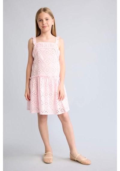 Defacto %100 Pamuk Fisto Elbise Kız Çocuk G8984a826hspn186 Pembe-pn186