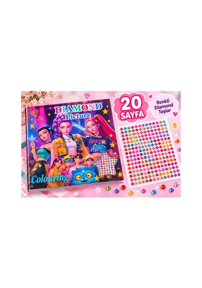 K-pop Elmas Yapıştırma Ve Boyama Kitabı Seti ,çocuk Etkinlik Ve Hobi Kitabı 20 Sayfa
