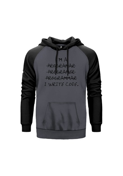I Am A Programer Gri Renk Reglan Kol Sweatshirt