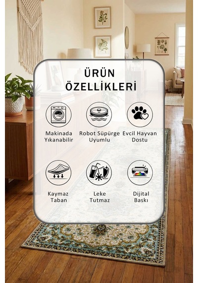A-9 Salon Mutfak Yatak Odası Dijital Baskı Yıkanabilir Yolluk Gri