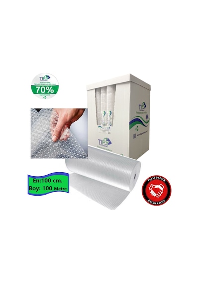 Balonlu Naylon Üç Katlı Eşya Koruma Ambalajı Pat Pat 100 CM x 100 M