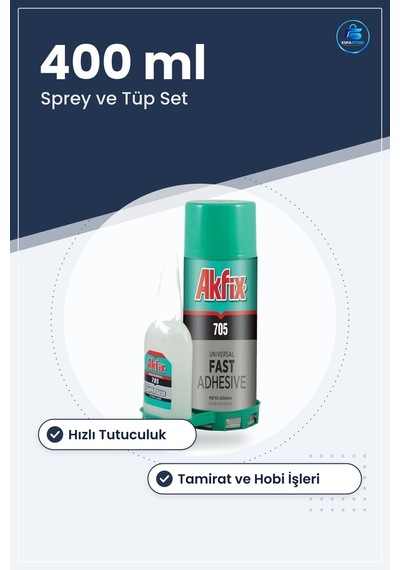 Hızlı Yapıştırıcı 400 Ml Sprey Ve Tutkal Seti Hırdavat Tamirat Ho