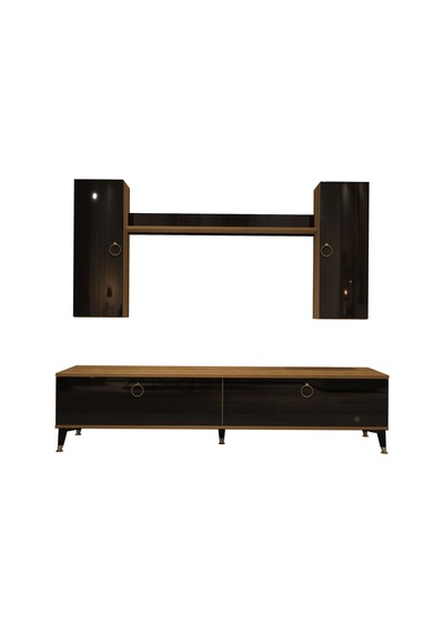 Decoraktiv Eko 7 Mdf Std Gold Tv Ünitesi Tv Sehpası Pera - Siyah