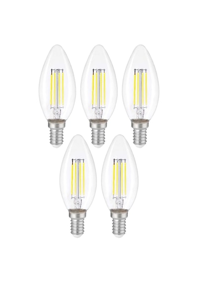 Dekoratif Mum Led Avize Ampulü Rustik E14 6w 6500k Beyaz Işık 5'li Erd-93