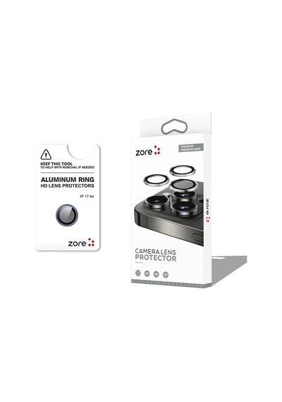 Apple Uyumlu iPad iPhone 17 Air Zore Cl-12 Premium Safir Parmak İzi Bırakmayan Anti-reflective Kamera Lens Koruy Mavi