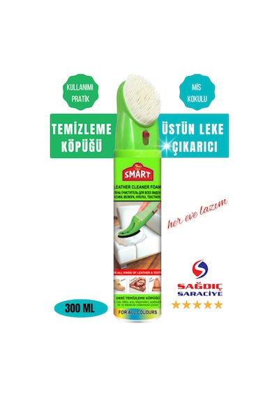 Sağdıç Saraciye Smart Deri Ve Kumaş Temizleme Köpüğü Deri,süet,kumaşnubuk Sprey Şeffaf