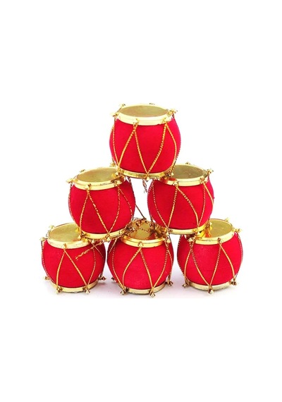 Yılbaşı New Year Çam Ağacı Mini Tambur Süs 6'lı