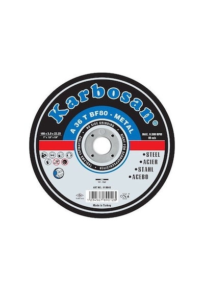 Karbosan 180 x 3 Metal Kesme Taşı 25 Adet