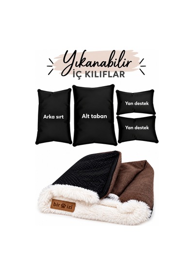 Peluş Fiyonklu Kedi Ve Köpek Koltuğu Tamamen Fermuarlı Çıkarılabilir İç Minder Boncuk Elyaf Kaydırmaz Taban Kedi Ve Köpek Yatağı Beyaz Peluş Koyu Kahve 1715024272 Peluş Fiyonklu Kedi Ve Köpek Koltuğu Tamamen Fermuarlı Çıkarılabilir İç Minder Boncuk Elyaf Kaydırmaz Taban Kedi Ve Köpek Yatağı Beyaz Peluş Koyu Kahve 1715024272
