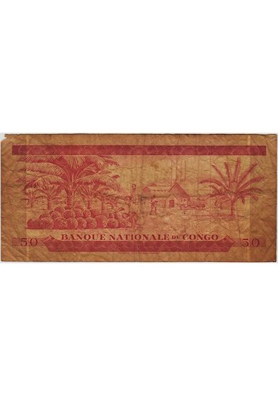 Kongo 50 Frank 1970 Pick 11b. Sağ Üst Köşede Ufak Kopma Var. Sararmış. Nadir.