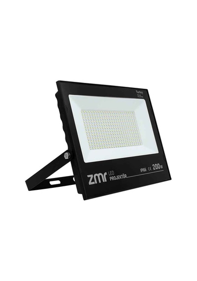 Zmr 200 Watt - 220 Volt Beyaz 6500k Ip66 150 Işık Açısı Siyah Slim Kasa Led Projektör