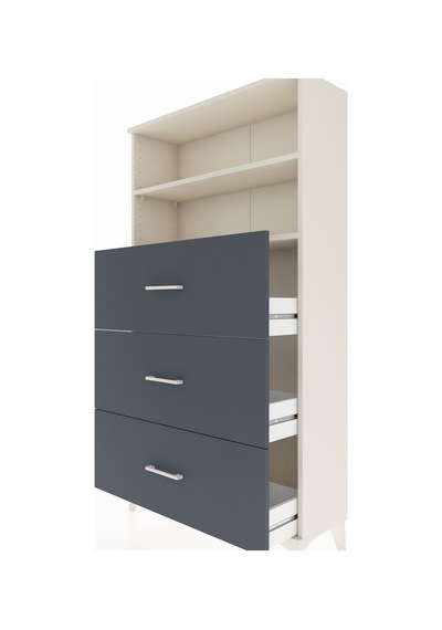 Arges Dolap 2 Raflı 3 Çekmeceli 88x30x163 Aytaşı-antrasit Aytası