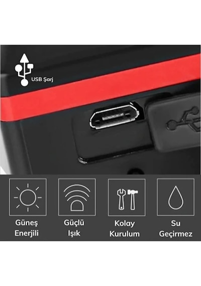 Güneş Enerjili Bisiklet Işıklı Korna Renkli