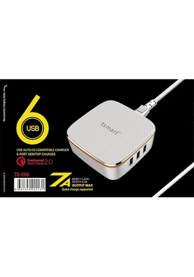 Tsmart 6 Usb Çıkışlı Qualcomm Hızlı Şarj Cihazı Tsmart 6 Usb Çıkışlı Qualcomm Hızlı Şarj Cihazı