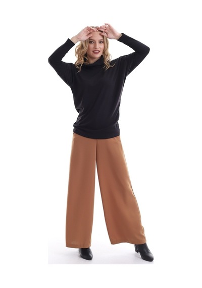 Self Clothing Kadın Boğazlı Yaka Siyah-Siyah
