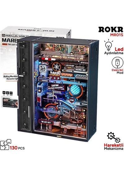 Rokr Mr01s The Last City Marble Run Dıy Mechanical 3d Puzzle Maket Model Seti 3d Model Kit Detaylı Dekoratif Hobi Seti Hareketli Ve Işıklı