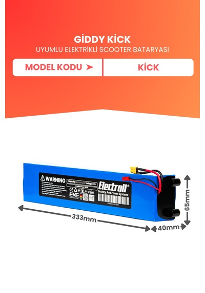 Giddy Kick Uyumlu Batarya 36v 9.600mah