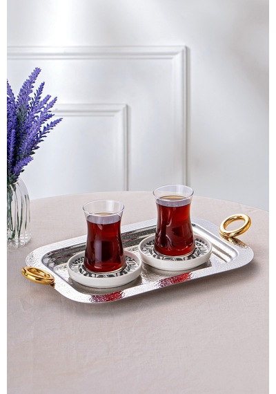 Emsan Akasya Çay Tepsisi Gold