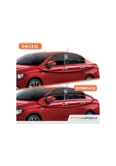intakrom Fiat Egea Krom Cam Çıtası 4 Parça 2015 ve Üzeri