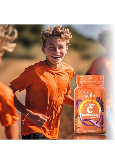 Qlife Vitamin C Portakal Aromalı Vitamin Ve Mineral içeren Takviye Edici Gıda 60 Gummies