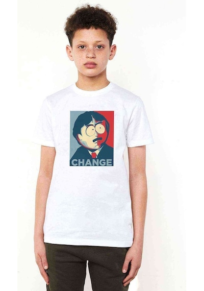 Tshirthane South Park Change Baskılı Unisex Çocuk Beyaz T-Shirt
