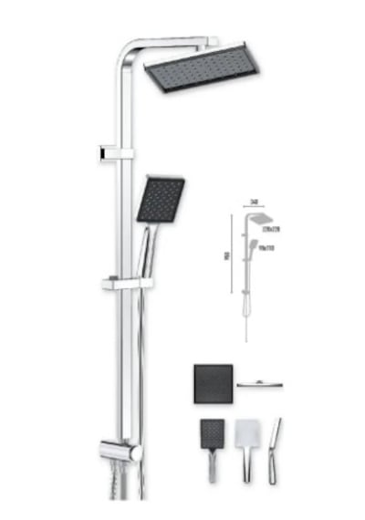 Vs-2703 Duş Seti Sistemi Krom Quadro Space Krom
